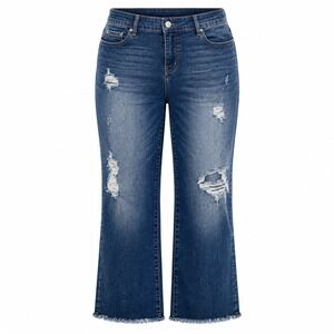 Torrid Distressed Jeans Women 22S Blue Raw Hem Stretch Y2K‎ Grunge Indie Sleaze